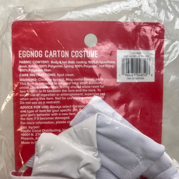 Merry and Bright Egg Nog Carton Costume for small Animals - Picture 3 of 6